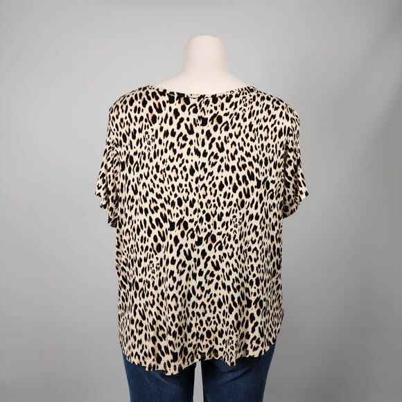 Design Lab Animal Print Short Sleeve T-Shirt Size 3X - Picture 6 of 10